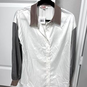 Mazik Candace satin blouse size small